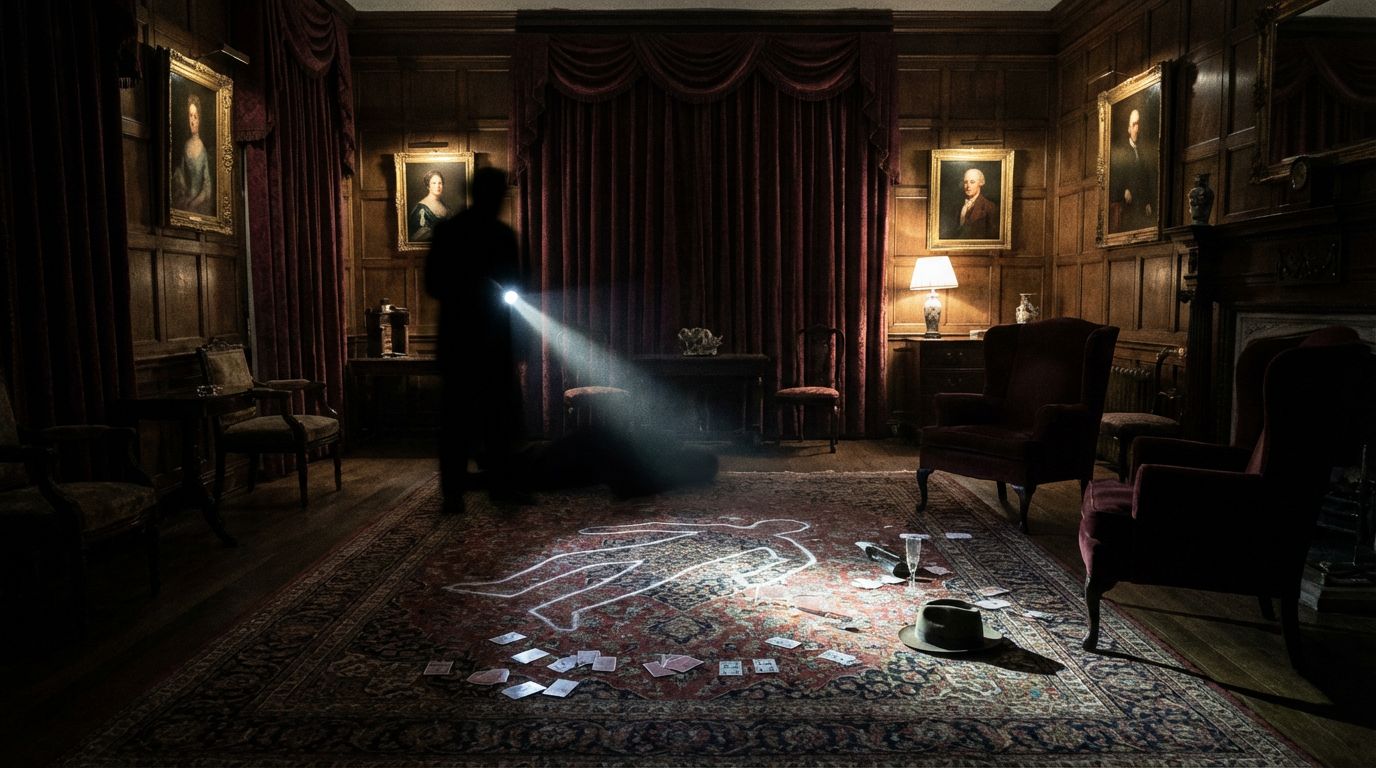 Murder mystery crime scene